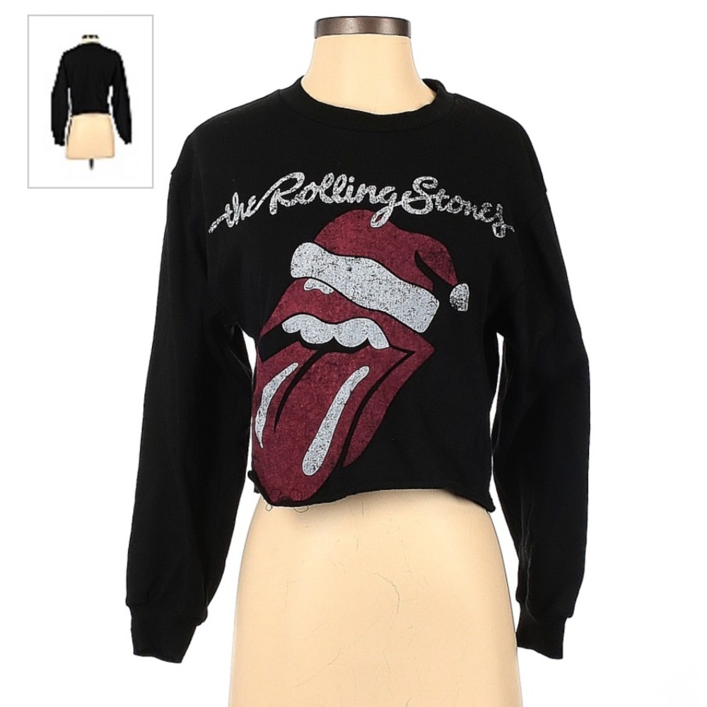 The Rolling Stones
Sweatshirt: Black
Solid Tops - Women's
Size Small & Medium
